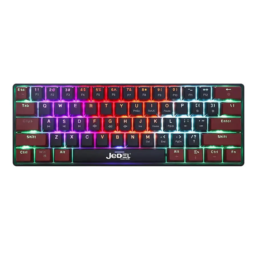 JEDEL KL-140 61keys Wired Raibow Lighting Mechanical Keyboard