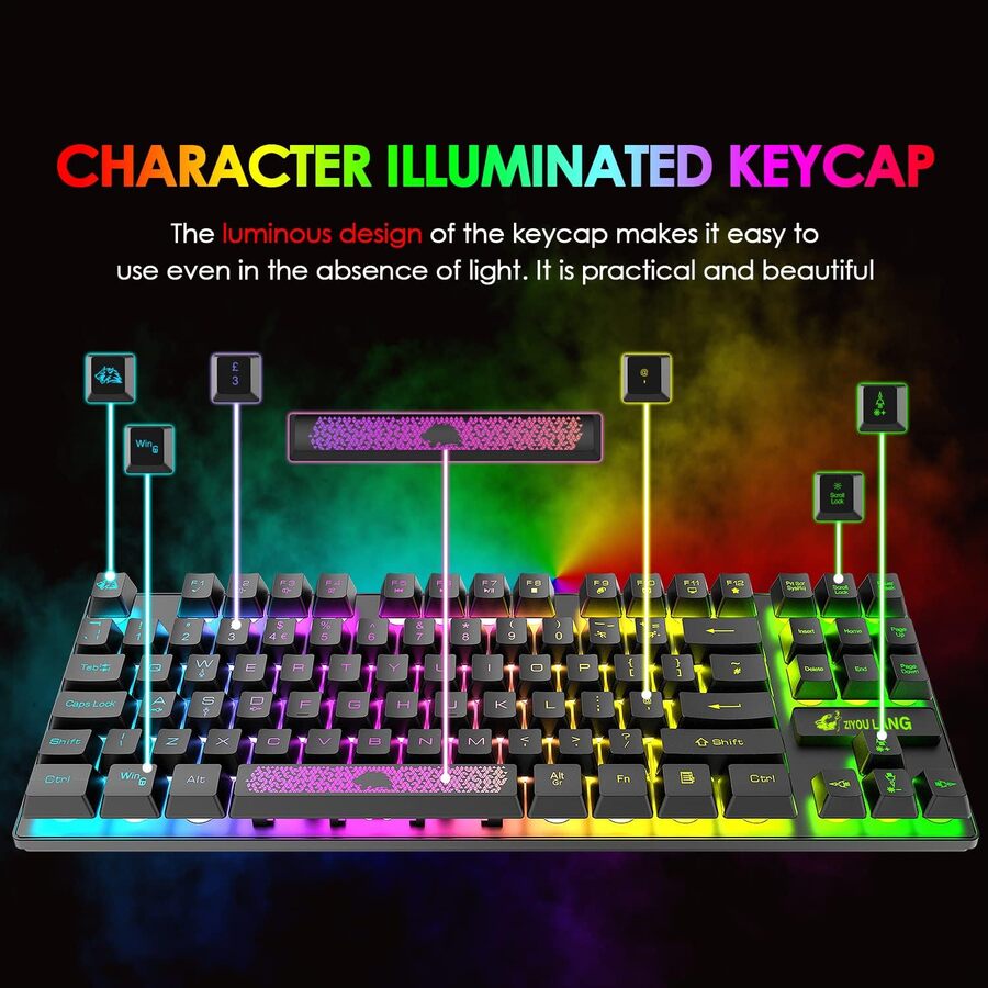 ZIYOU LANG T2 Keyboard 75% & Mouse & Mouse Combo - Black